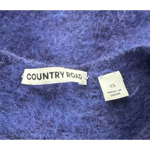 Country Road Sweater Size X Small, Crew Neck, purple & blue, mohair blend, wool - Picture 11 of 13